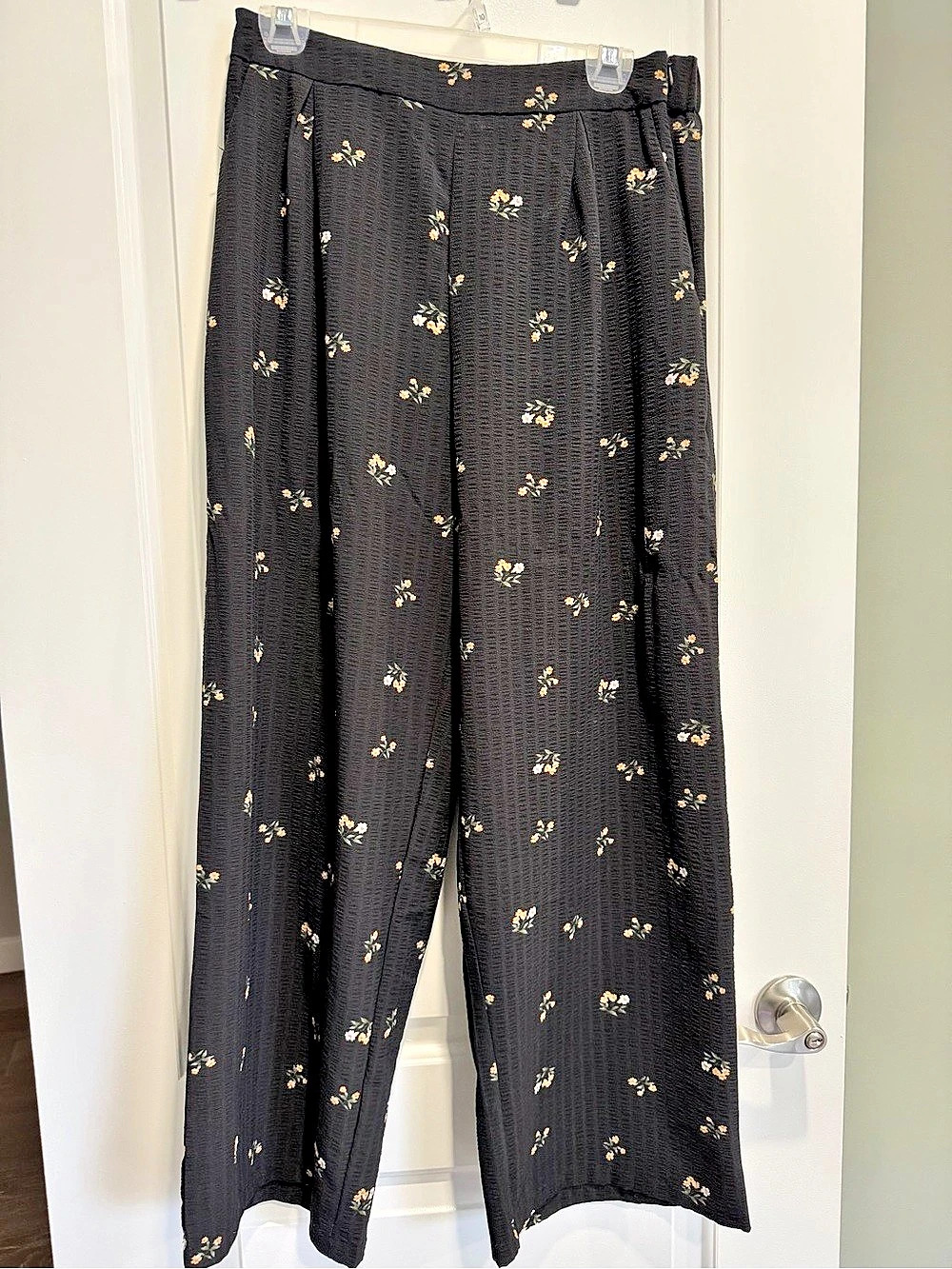Floral Wide Leg Pants, Petite Large